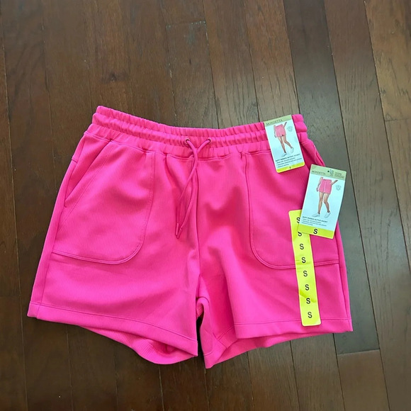 NWT Mondetta Womens Soft Ribbed Active Shorts  pink moisture wicking Size S - Picture 6 of 11